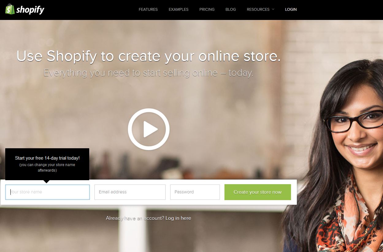 shopify website