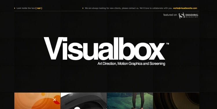 web design trend, large font size and lettering, visual box