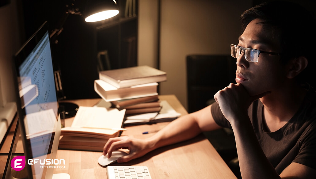 A person doing website design at home