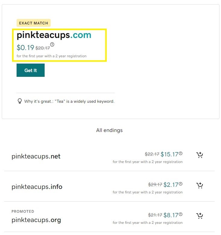 ecommerce shopify godaddy domain pricings