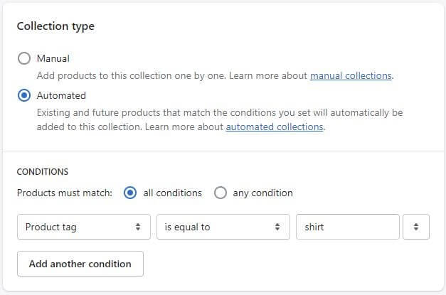 Shopify collections