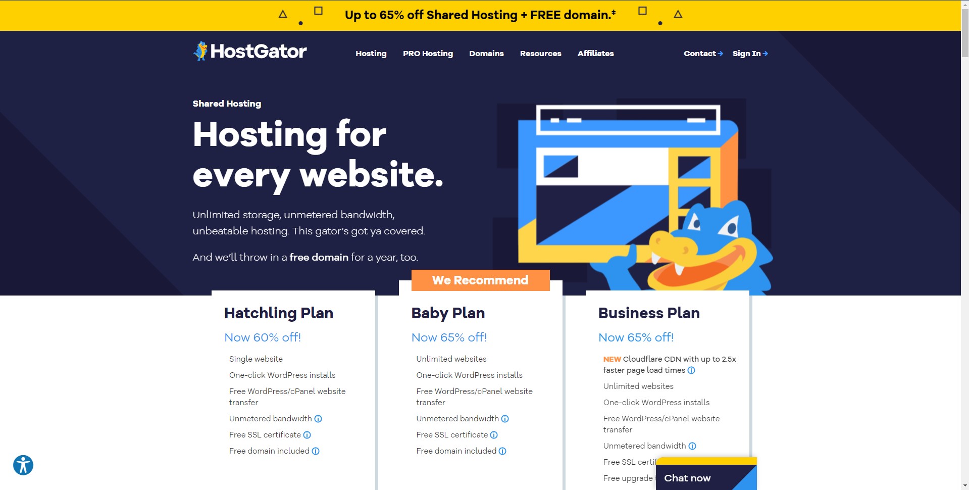 HostGator website