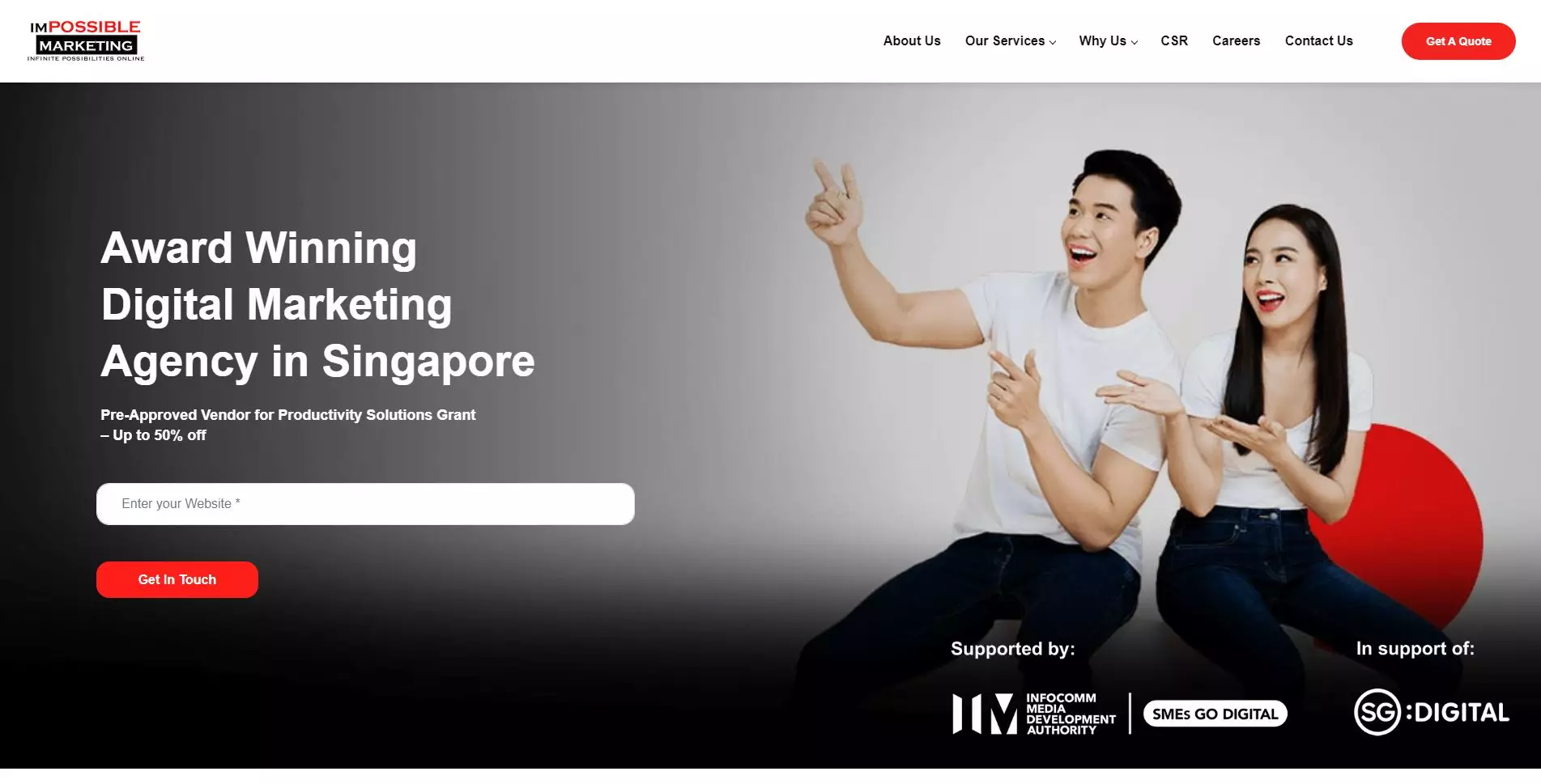 Impossible Marketing website