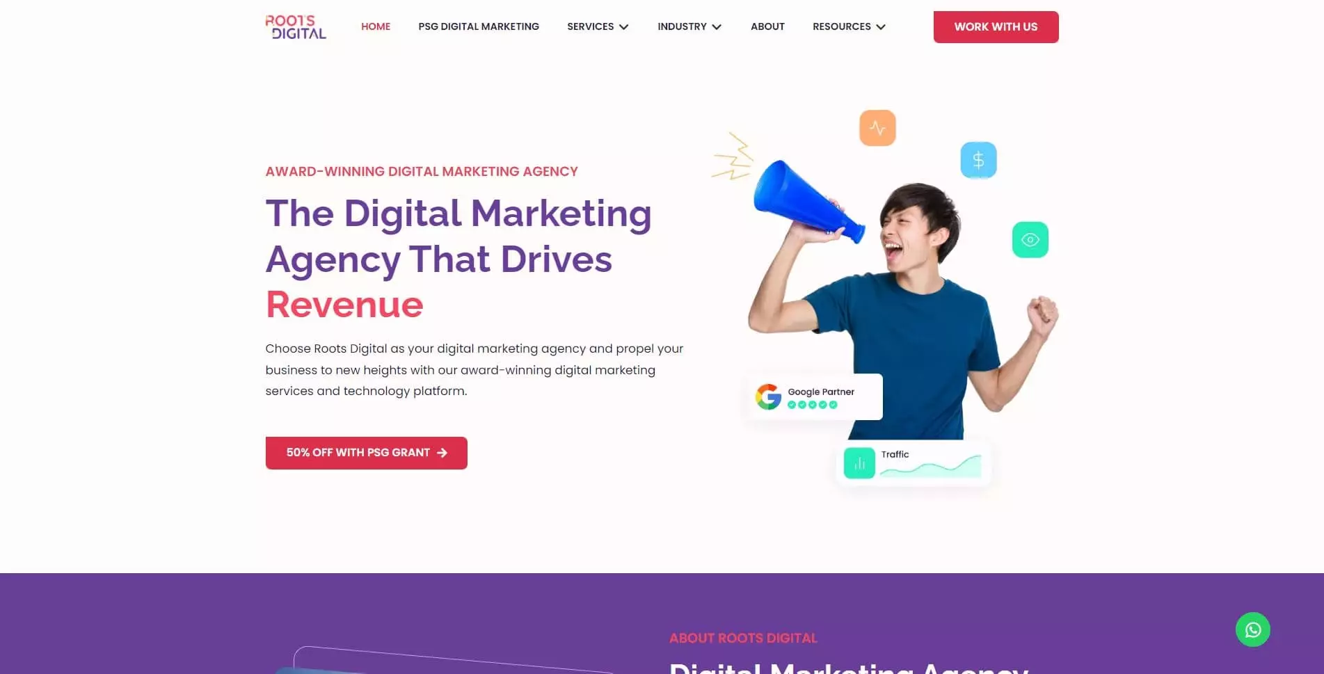 Roots Digital website