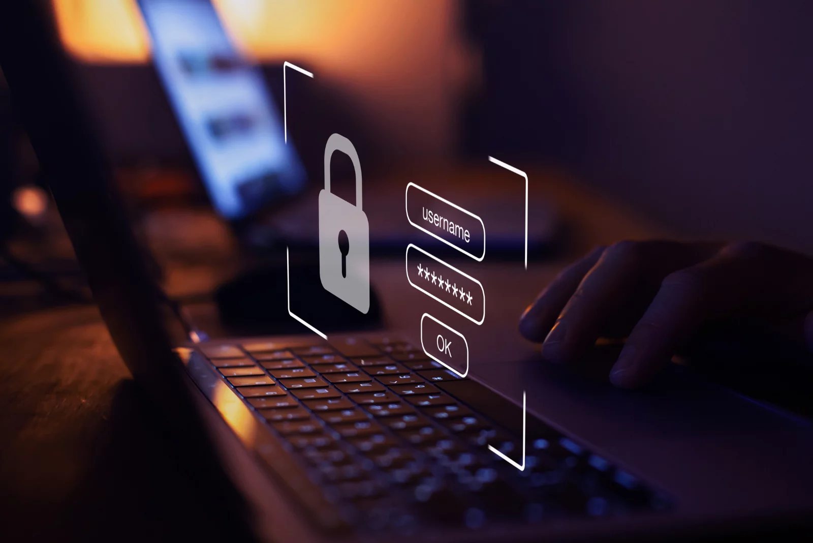 laptop locked with secure password