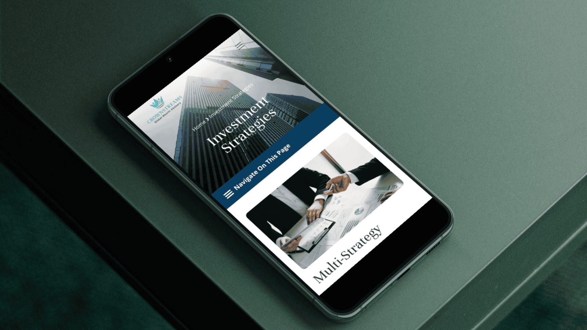 crownstreams mobile mockup