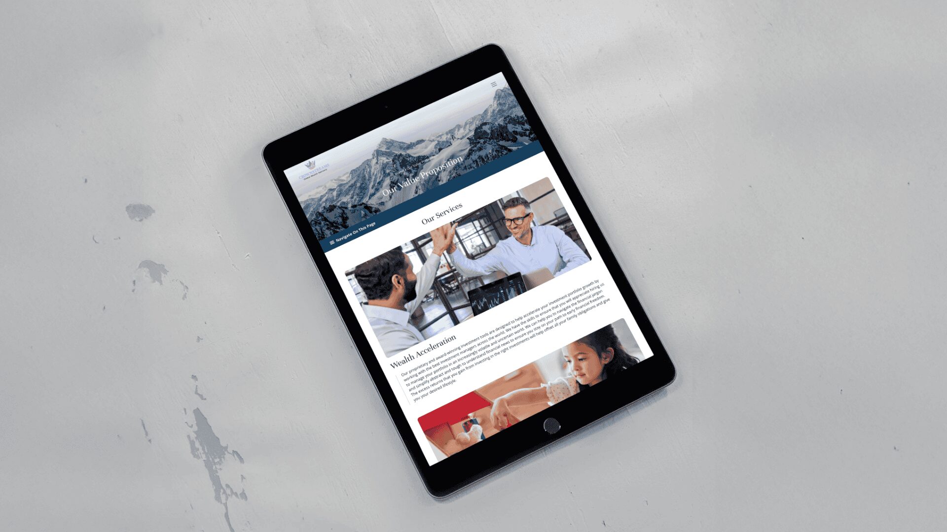 crownstreams tablet mockup
